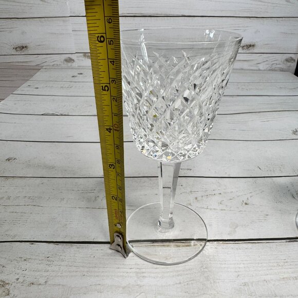 Waterford Alana Claret Wine Glasses Set of 2 Cut Crystal 5 7/8" Signed Ireland - Picture 7 of 7